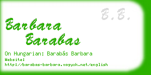 barbara barabas business card